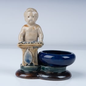 Doulton Lambeth George Tinworth Figural Salt Cellar