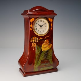 Royal Doulton Kingsware Mantel Clock, The Alchemist
