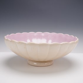 Weller Pottery Scalloped Bowl with Lavender Interior