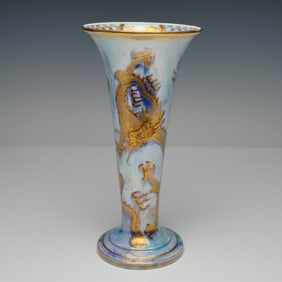 Wedgwood Fairyland Lustre Trumpet Vase, Celestial Dragon Z4829