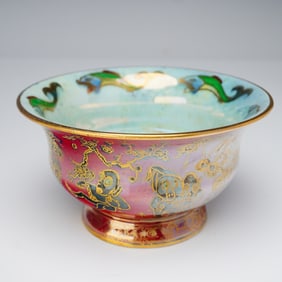 Wedgwood Fairyland Lustre Footed Bowl, Firbolgs and Thumbelina Z5200