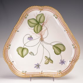 Royal Copenhagen Flora Danica Triangular Porcelain Serving Bowl