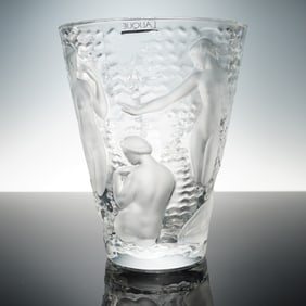 Lalique Crystal Vase, Ondines Water Nymphs