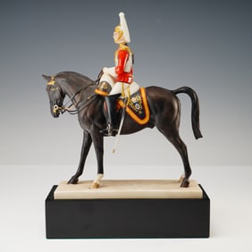 2pc Royal Worcester Figurine with Base, The Life Guards