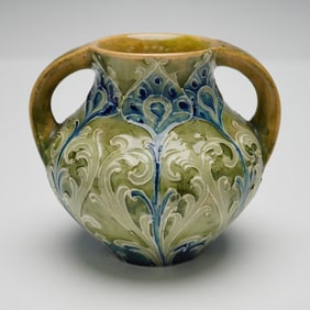 Moorcroft Macintyre Twin-Handled Vase, Peacock Feather