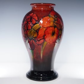 Moorcroft Pottery by William Moorcroft Vase, Flambe Orchid
