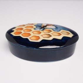 Moorcroft Pottery Lidded Box, Honeycomb