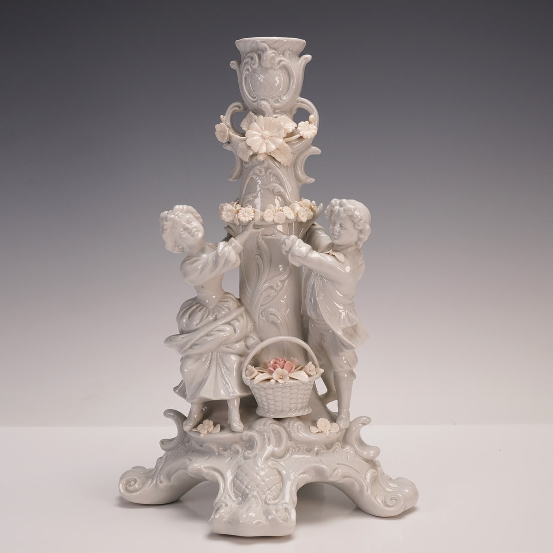 Sitzendorf Porcelain Rococo Style Children Candlestick (1 of 5)