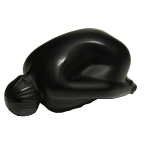 Lalique Black Crystal Figurine, Nude Resting, Sealed Box