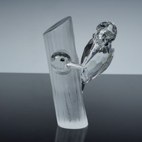 Swarovski Crystal Figurine, 1988 Annual Edition Woodpeckers-Sharing Var.1