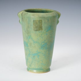 Weller Pottery Vase in Green Matte Glaze
