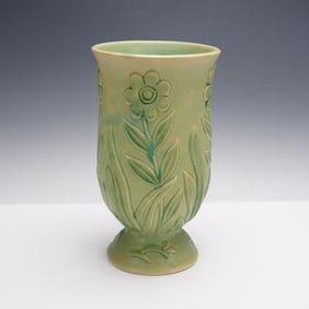 Weller Pottery Vase, Manhattan Pattern