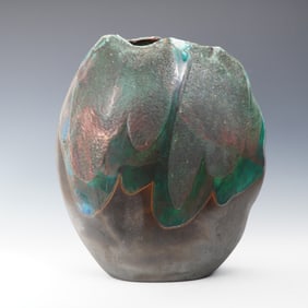 Tony Evans Raku Pottery Vase, Signed and Numbered 223