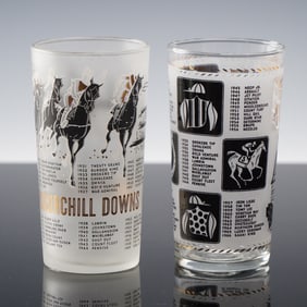 2pc Kentucky Derby Churchill Downs Commemorative Glasses