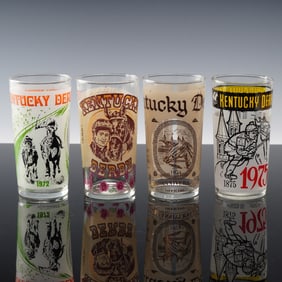 Set of 4 Kentucky Derby Official Mint Julep Glasses 1972-1975