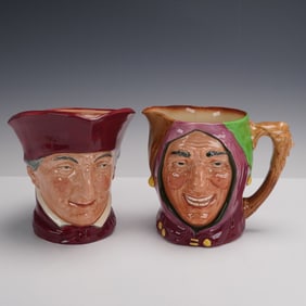 2pc Royal Doulton Large Character Jugs, Cardinal D5614 & Touchstone D5613