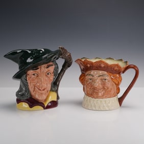 2pc Royal Doulton LG Character Jugs, Pied Piper D6403 & Old King Cole D6036