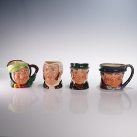 4pc Royal Doulton Small Character Jugs- D5528, D5530, D5839 & D5838