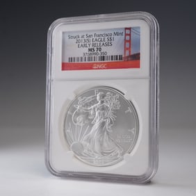 2013 (S) American Silver Eagle Type 1 Dollar NGC Graded MS 70