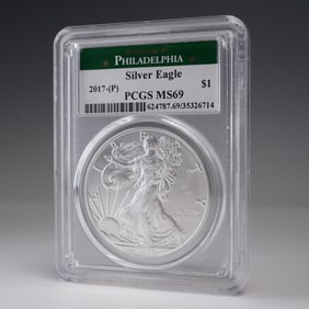 2017 (P) American Silver Eagle Type 1 Dollar PCGS Graded MS 69