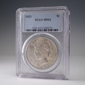 1925 Peace Dollar Silver Dollar Coin PCGS Graded MS 62