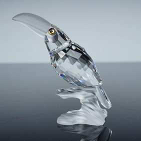 Swarovski Crystal Figurine, Toucan on Branch