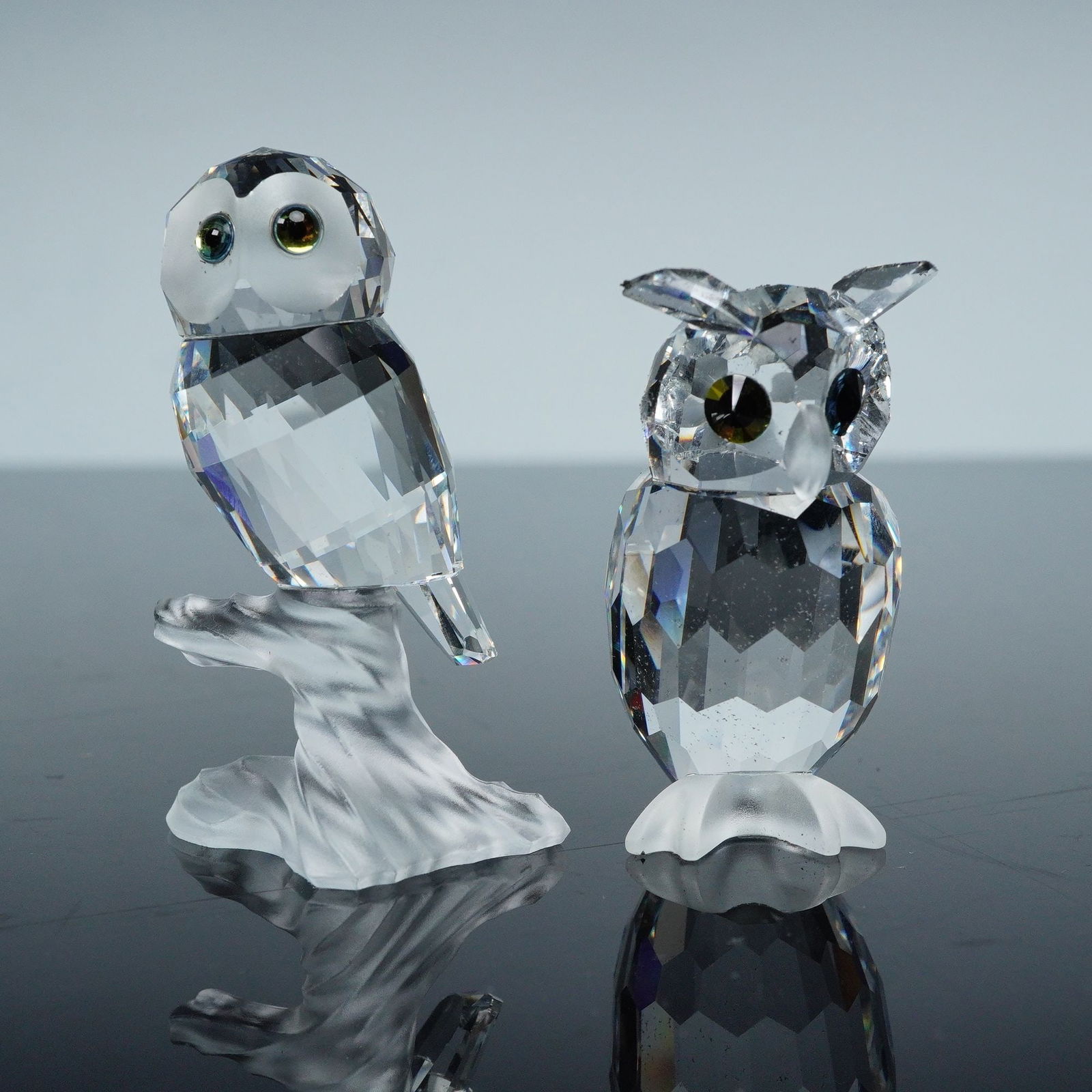 2pc Swarovski Crystal Figurines, Night Owl & Owl on Branch (1 of 5)