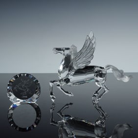 2pc Swarovski Fabulous Creatures Crystal Figurine & Paperweight , Pegasus