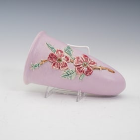 Vintage Weller Pottery Floral Wall Pocket Vase