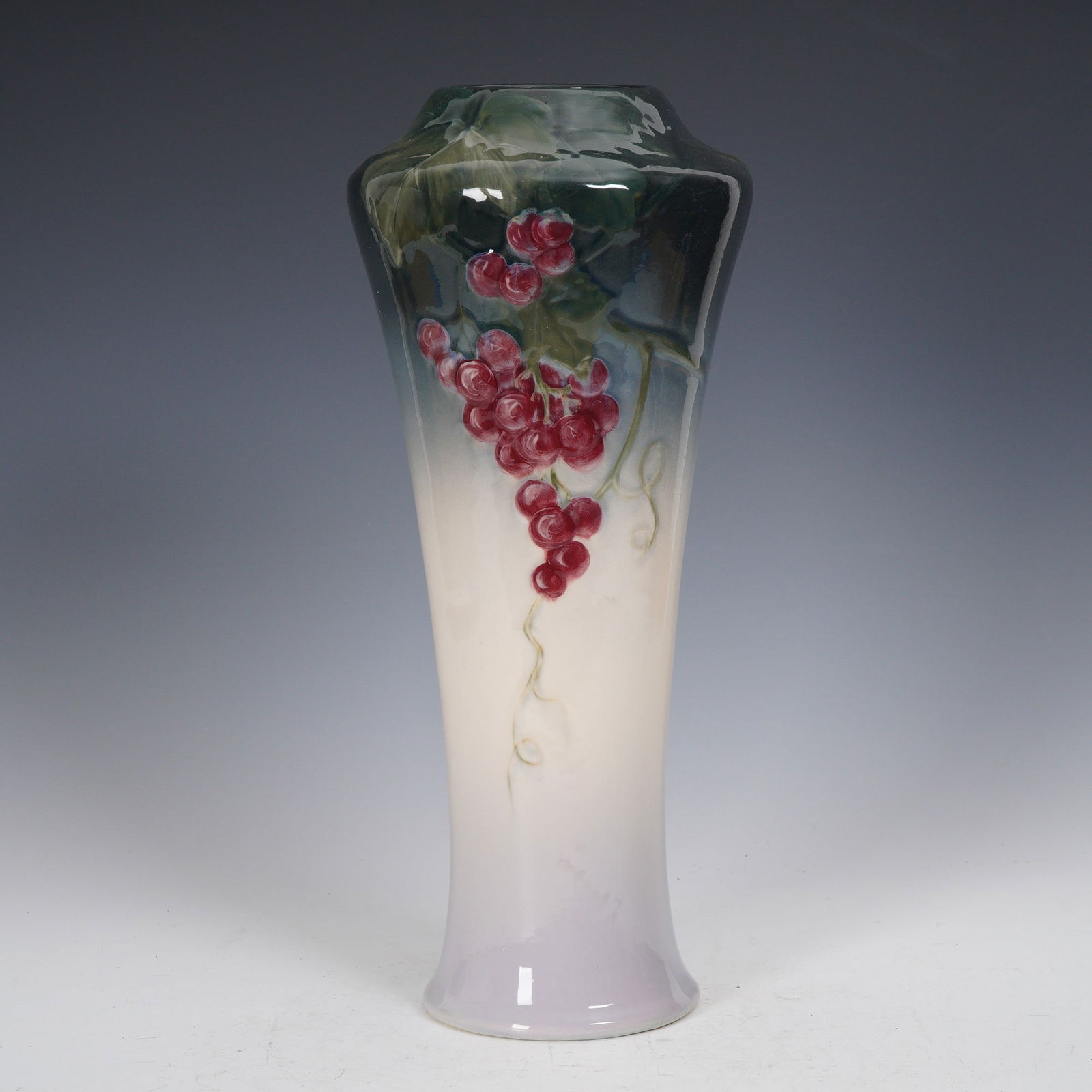 Weller Pottery Etna Vase w/ Hand Painted Grapevine Design (1 of 4)