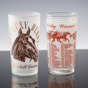 2pc Kentucky Derby Churchill Downs Collectible Highball Glasses