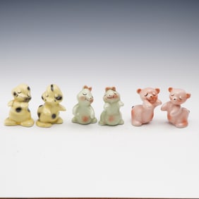 6pc Van Tellingen Ceramic Hugging Salt & Pepper Shakers