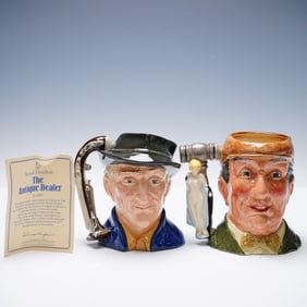 2pc Royal Doulton Character Jugs, The Antique Dealer and The Auctioneer
