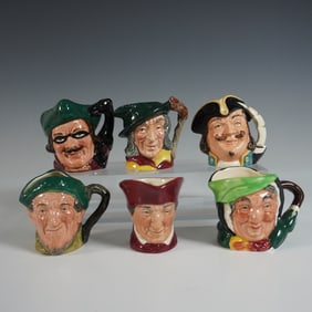6pc Royal Doulton Miniature Character Jug Collection