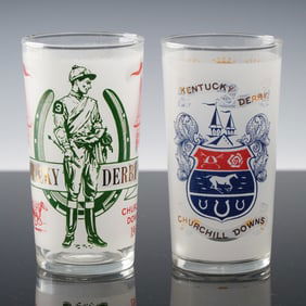 2pc Kentucky Derby Churchill Downs Collector Glasses