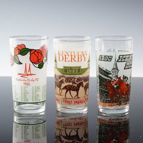 3pc Kentucky Derby Commemorative Highball Glass Collection