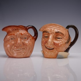 2pc Royal Doulton Large Character Jugs- John Barleycorn D5327 & Farmer John