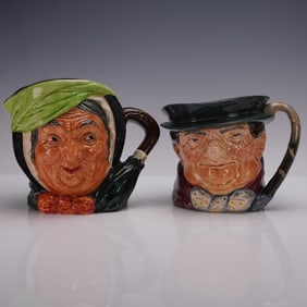 2pc Royal Doulton LG Character Jugs, D5451 Sairey Gamp + D5531 Tony Weller
