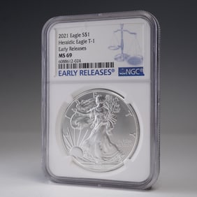 2021 American Silver Eagle Type 1 Dollar NGC Graded MS 69