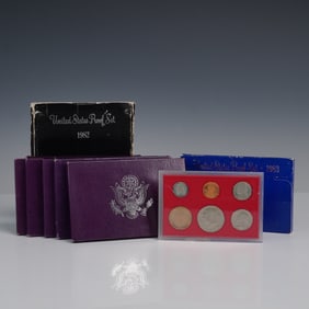7 United States Proof Set Collection, 1982 to 1988