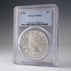 1923 Peace Dollar Silver Dollar Coin PCGS Graded MS 62