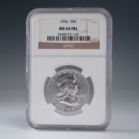 1956 Franklin Silver Half Dollar NGC Graded MS 64 FBL