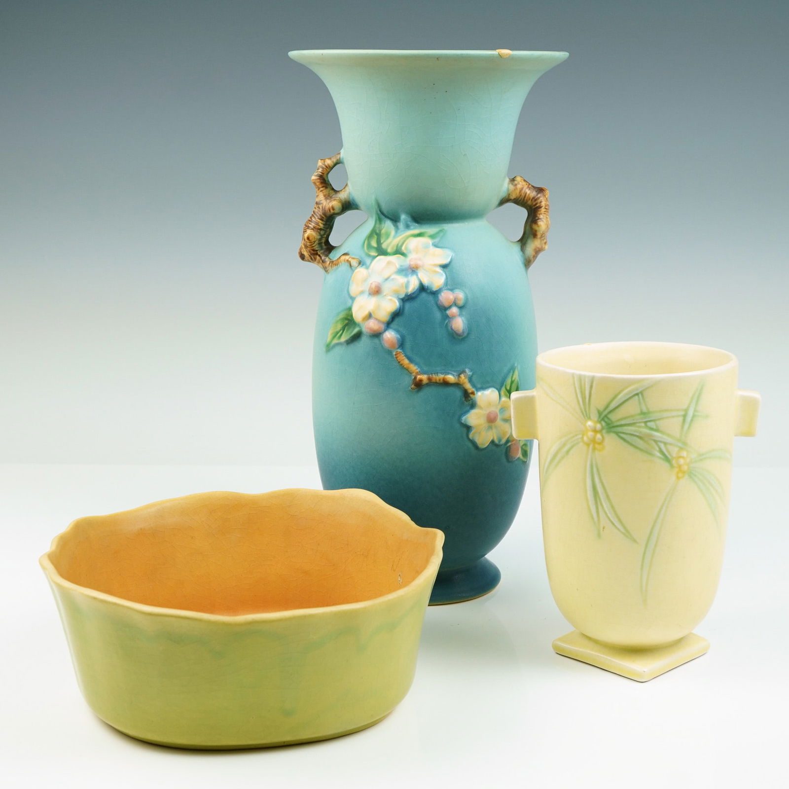 Roseville Pottery Pieces, Including Dogwood and Pinecone Patterns (1 of 6)