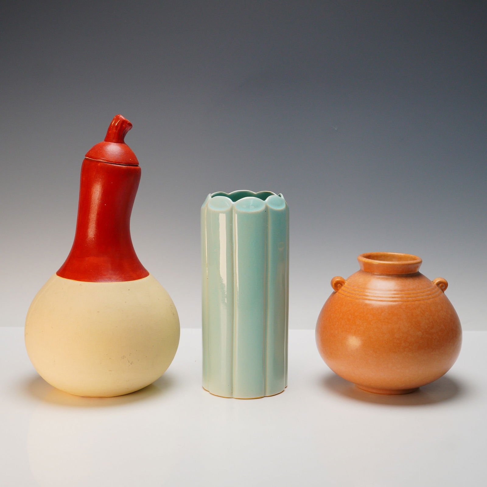 3pc Weller Pottery, Bottle and Two Vases (1 of 4)