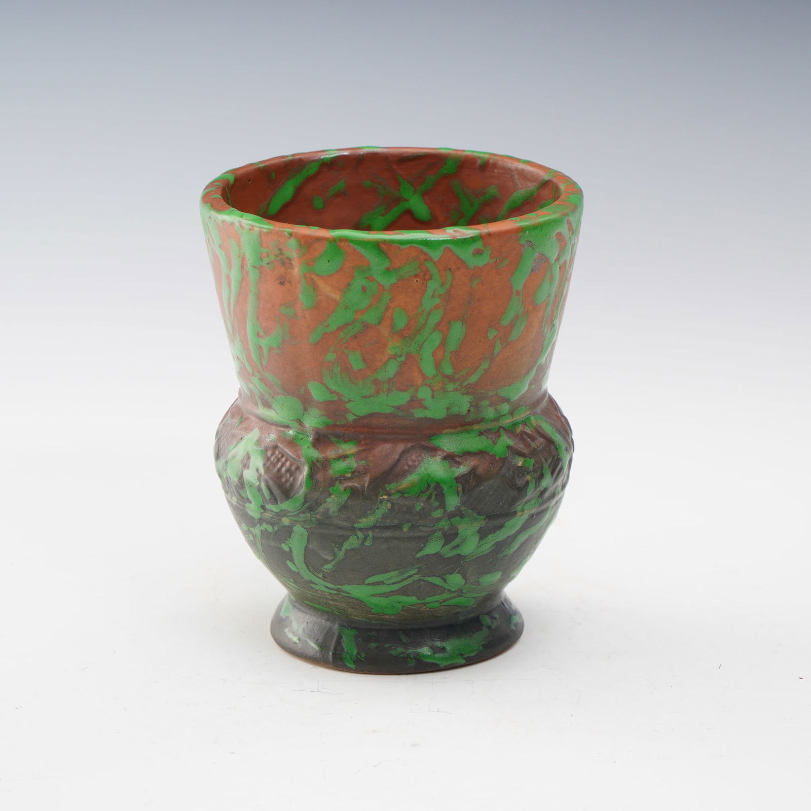 Weller Greora Art Pottery Vase with Green Drip Glaze (1 of 4)