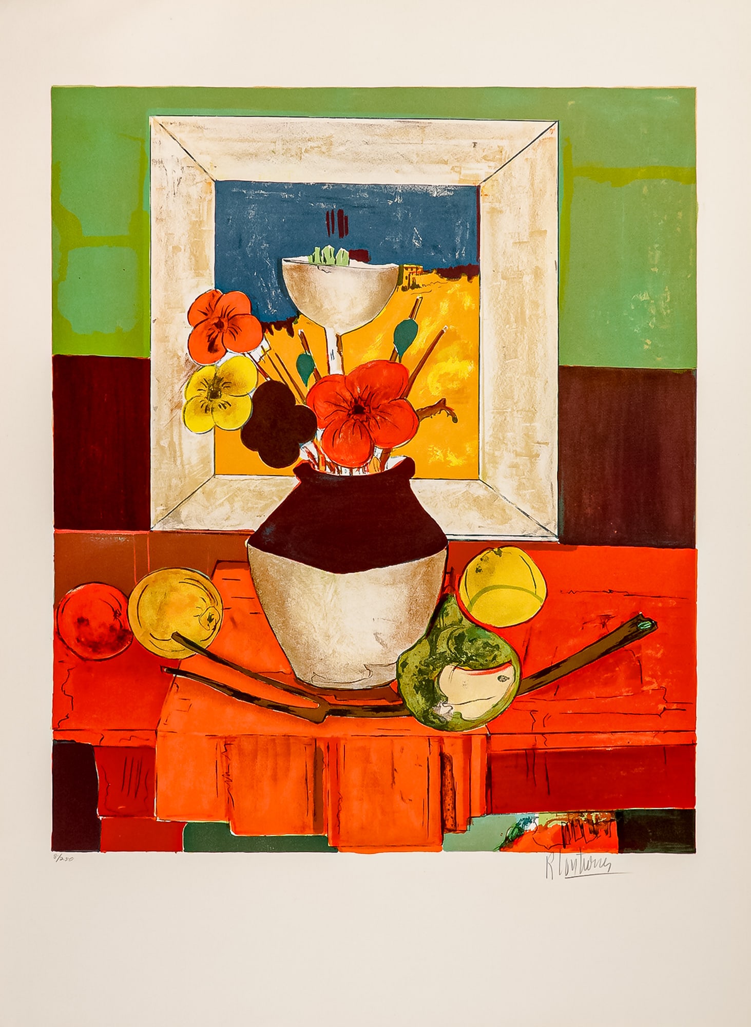 Rene Couturier, Lithograph on Paper, Still Life, Signed & Numbered (1 of 5)