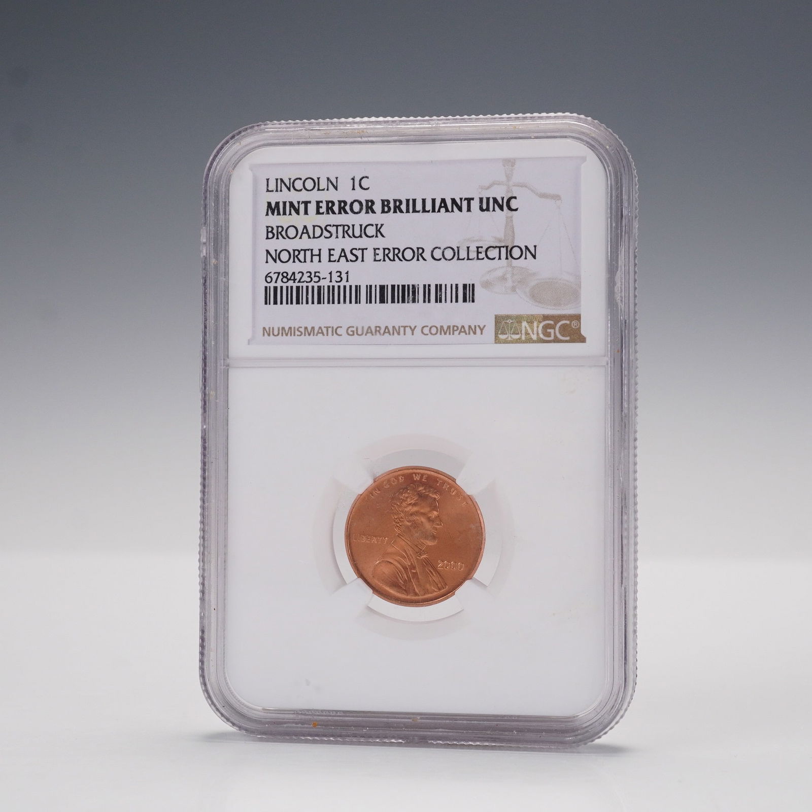2000 Lincoln Memorial Penny NGC Graded Mint Error Brilliant UNC Broadstruck (1 of 4)