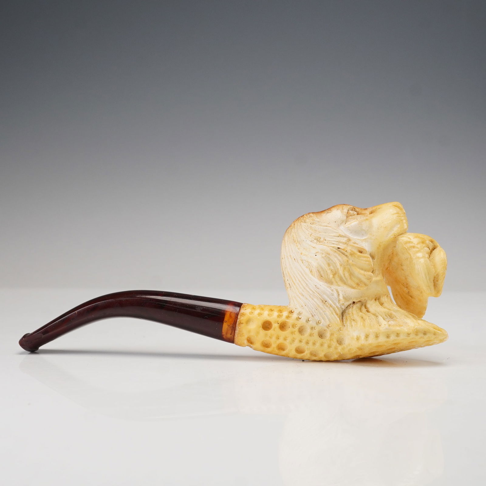 2pc Meerschaum Pipe with Hunting Dog and Pheasant & Cleaning Brush (1 of 7)