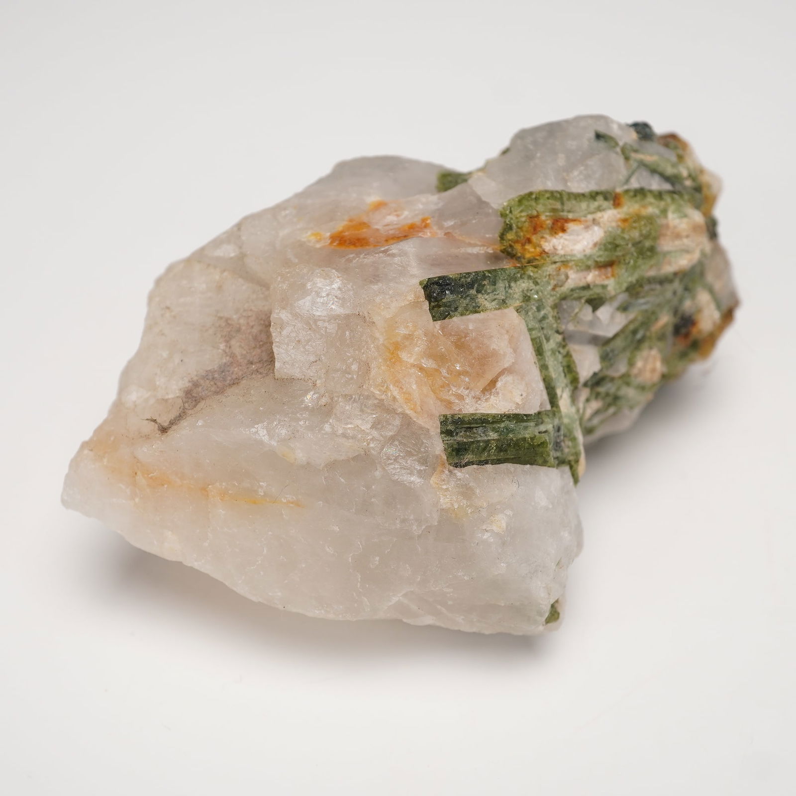 Green Tourmaline in White Quartz Specimen (1 of 4)