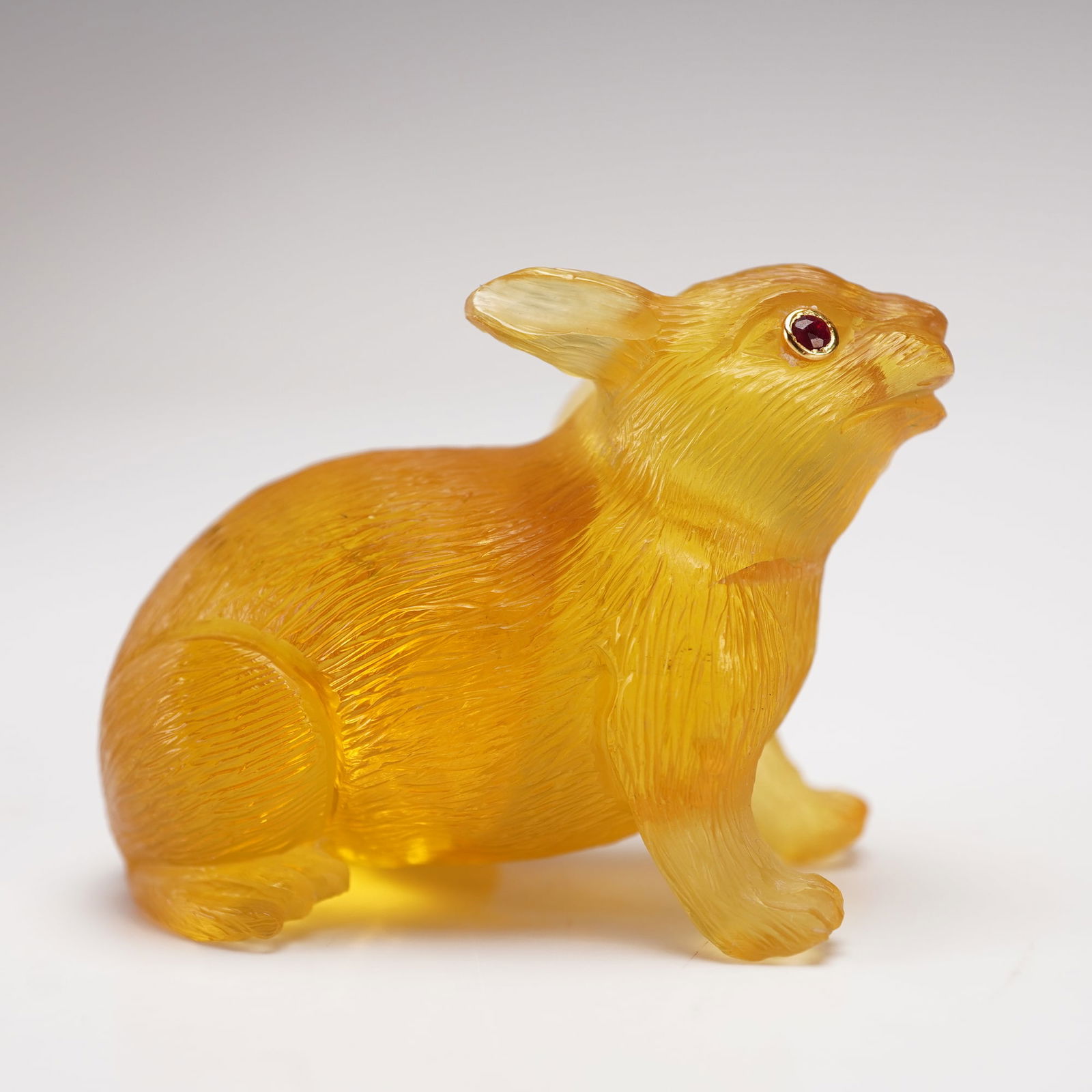 Russian Amber Rabbit Figurine with Ruby Eyes (1 of 8)